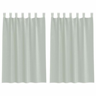 Gordijnen voile met roedezakken 2 st lichtgrijs 2
