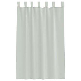 Gordijnen voile met roedezakken 2 st lichtgrijs 4
