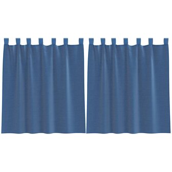 Gordijnen voile met roedezakken 2 st koningsblauw 2