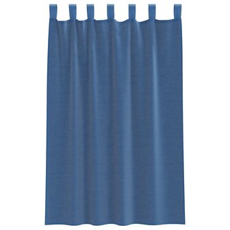 Gordijnen voile met roedezakken 2 st koningsblauw 4