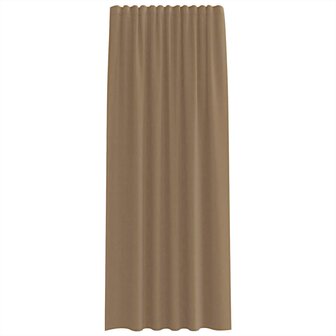 Gordijnen voile met roedezakken 2 st lichtbruin 4