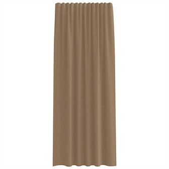 Gordijnen voile met roedezakken 2 st lichtbruin 4