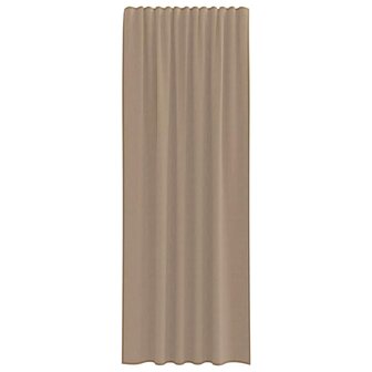 Gordijnen voile met roedezakken 2 st lichtbruin 4