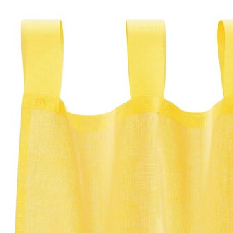 Gordijnen voile met roedezakken 2 st geel 5