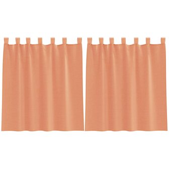 Voile gordijnen met roedezakken 2 st terracotta 2