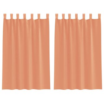 Voile gordijnen met roedezakken 2 st terracotta 2