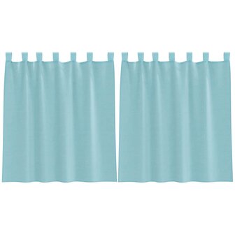 Gordijnen voile met roedezakken 2 st turkoois 2