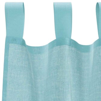 Gordijnen voile met roedezakken 2 st turkoois 5