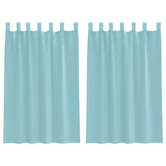 Gordijnen voile met roedezakken 2 st turkoois 2