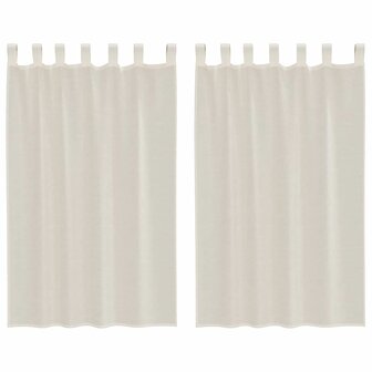 Gordijnen voile met Tab Top 2 st cr&egrave;mekleurig 2