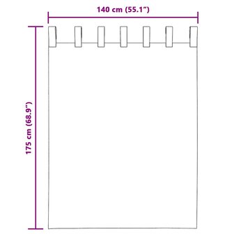Gordijnen voile met Tab Top 2 st cr&egrave;mekleurig 8