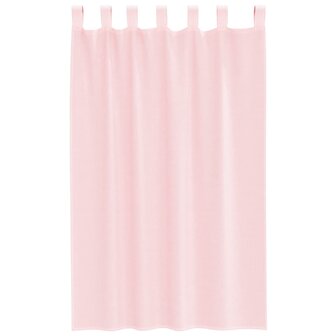 Gordijnen voile met lussen 2 st 140x175 cm lichtroze 4