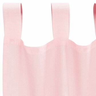 Gordijnen voile met lussen 2 st 140x175 cm lichtroze 5