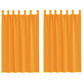 Gordijnen voile met lussen 2 st 140x175 cm oranje 2