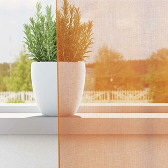 Gordijnen voile met lussen 2 st 140x175 cm oranje 3