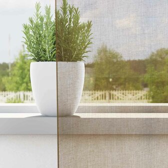 Gordijnen voile met lussen 2 st 140x140 cm lichtbruin 3