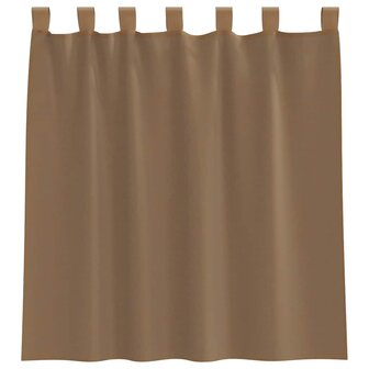 Gordijnen voile met lussen 2 st 140x140 cm lichtbruin 4