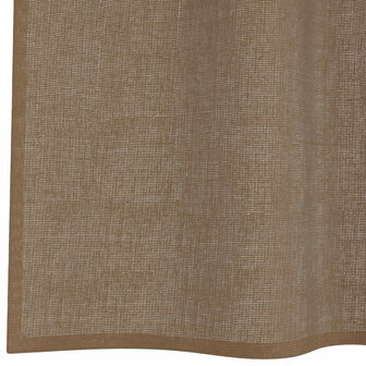 Gordijnen voile met lussen 2 st 140x140 cm lichtbruin 6