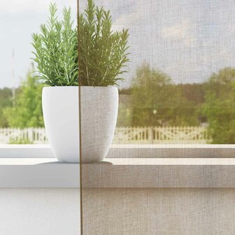 Gordijnen voile met lussen 2 st 140x175 cm lichtbruin 3