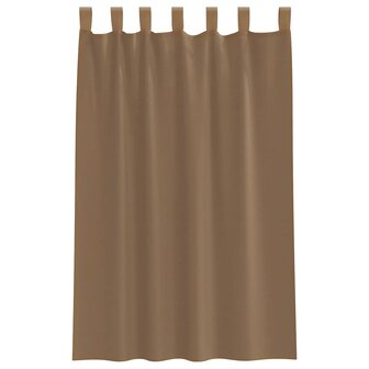 Gordijnen voile met lussen 2 st 140x175 cm lichtbruin 4