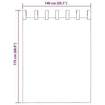 Gordijnen voile met lussen 2 st 140x175 cm lichtbruin 8