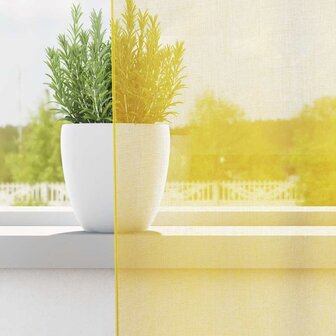 Gordijnen voile met lussen 2 st 140x140 cm geel 3