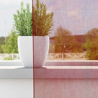 Gordijnen voile met lussen 2 st 140x140 cm wijnrood 3