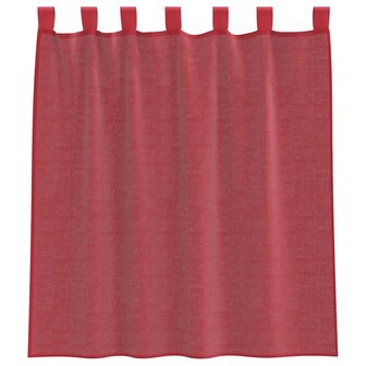 Gordijnen voile met lussen 2 st 140x140 cm wijnrood 4
