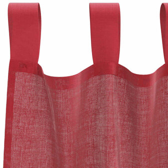 Gordijnen voile met lussen 2 st 140x140 cm wijnrood 5