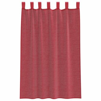 Gordijnen voile met lussen 2 st 140x175 cm wijnrood 4