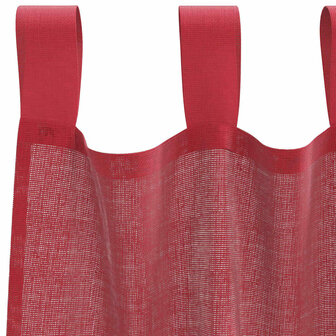Gordijnen voile met lussen 2 st 140x175 cm wijnrood 5