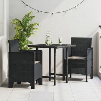 tuinstoelen met kussens 2 stuks Anthraciet Poly Rattan 1