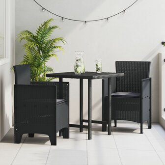 Tuinstoelen met Kussens 2 stuks Anthraciet Poly Rattan 1