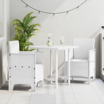 Tuinstoelen 2 stuks Witte Poly Rattan 1