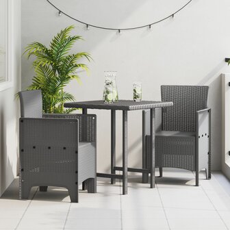Tuinstoelen 2 stk Lichtgrijs Poly Rattan 1