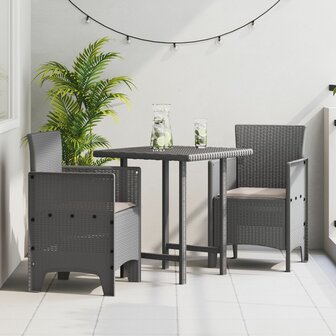 Tuinstoelen met Kussens 2 pcs Lichtgrijs Poly Rattan 1