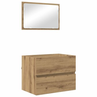 2-delige Badkamermeubelset Artisan Eiken Bewerkt Hout 2