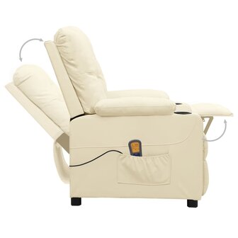 Sta-op-massagestoel kunstleer cr&egrave;mekleurig 6