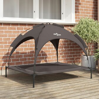Verhoogd Hondenbed met Afneembaar Dak Bruin XL Staal 1