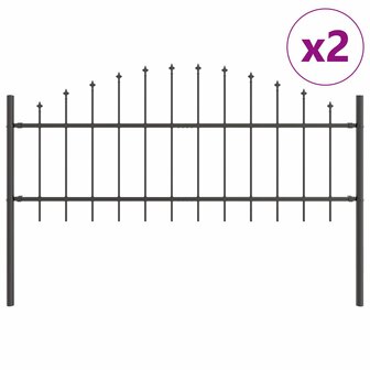Tuinhek met boog 3,4x0,75 m staal grijs 2