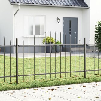 Tuinhek met boog 3,4x1 m staal grijs 1
