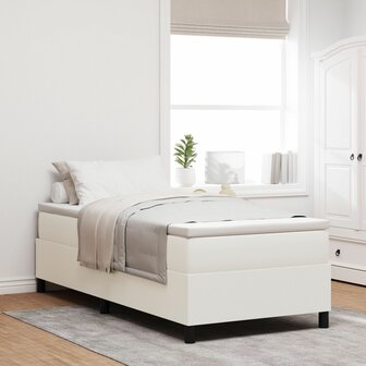 Boxspringbed ribfluweel cr&egrave;mekleurig Single 1