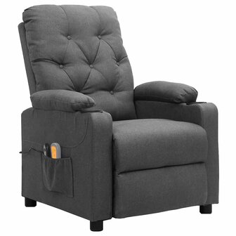 Massagestoel elektrisch stof lichtgrijs 2