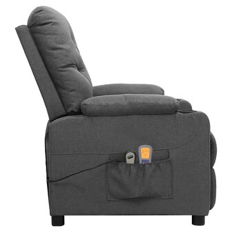 Massagestoel elektrisch stof lichtgrijs 4