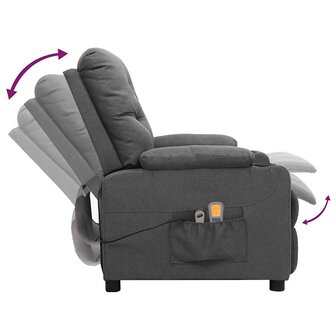 Massagestoel elektrisch stof lichtgrijs 6