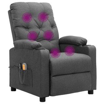 Massagestoel elektrisch stof lichtgrijs 7