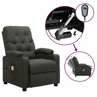 Massagestoel elektrisch stof donkergrijs 1