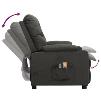 Massagestoel elektrisch stof donkergrijs 6