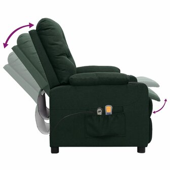 Massagestoel elektrisch verstelbaar stof donkergroen 6