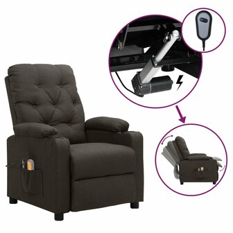 Massagestoel elektrisch stof taupe 1